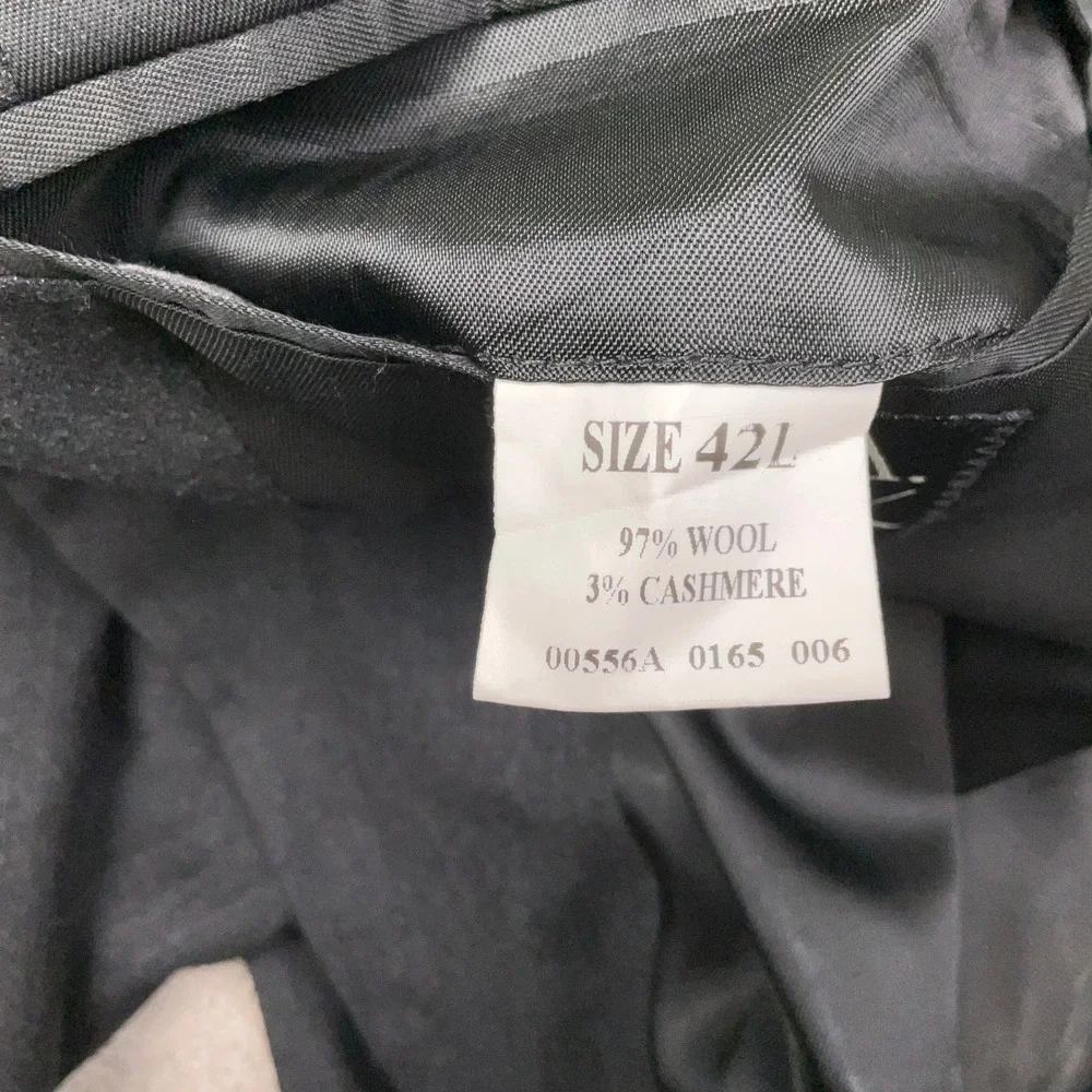 Jos. A. Bank Suit Mens 42L Charcoal Gray  Herringbone Wool Cashmere